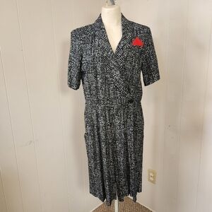 Vintage 80s Jumpsuit Dressy High Waisted Business Office Party 1990s Academia